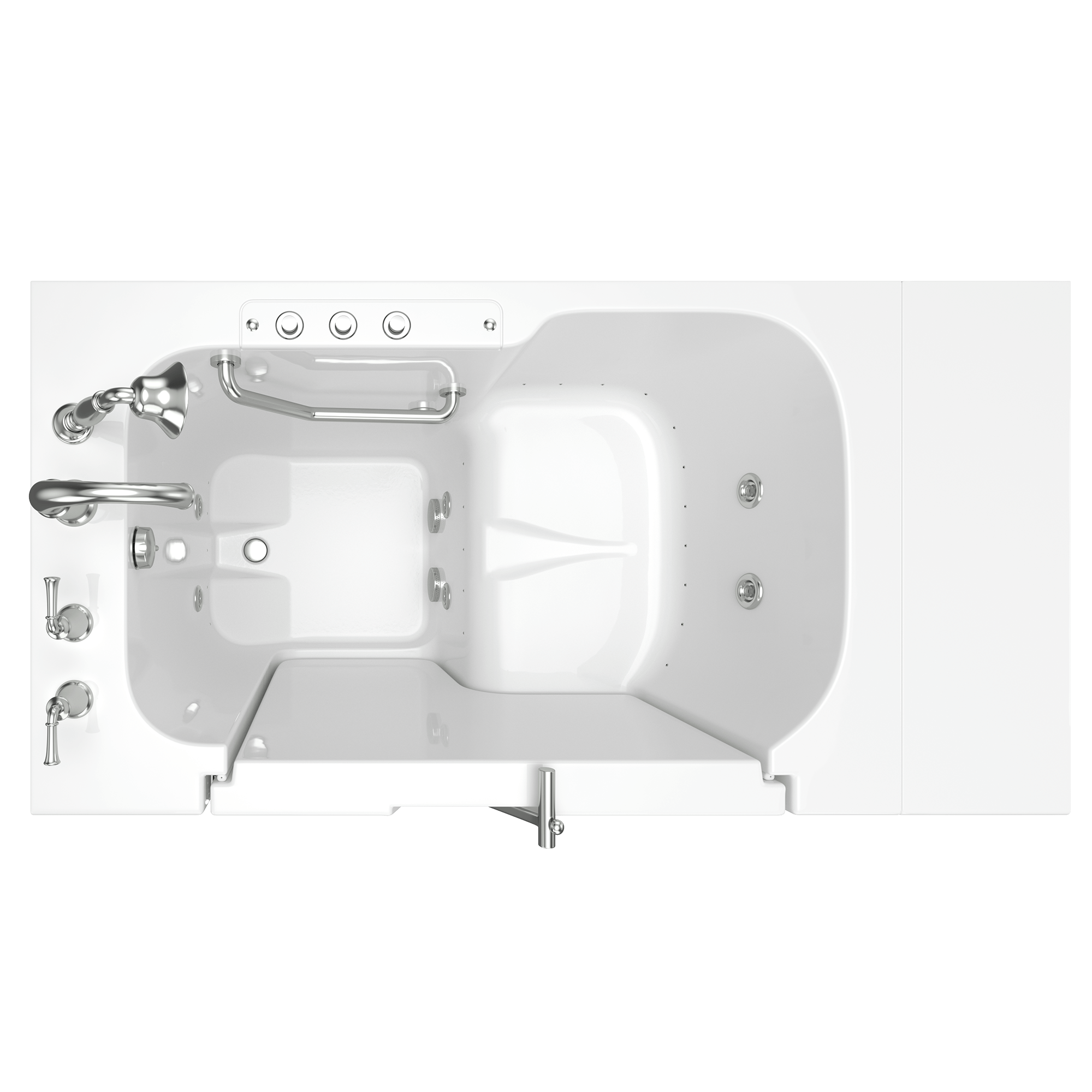 Gelcoat Value Series 32 x 52  Inch Walk in Tub With Combination Air Spa and Whirlpool Systems   Left Hand Drain With Faucet WIB WHITE